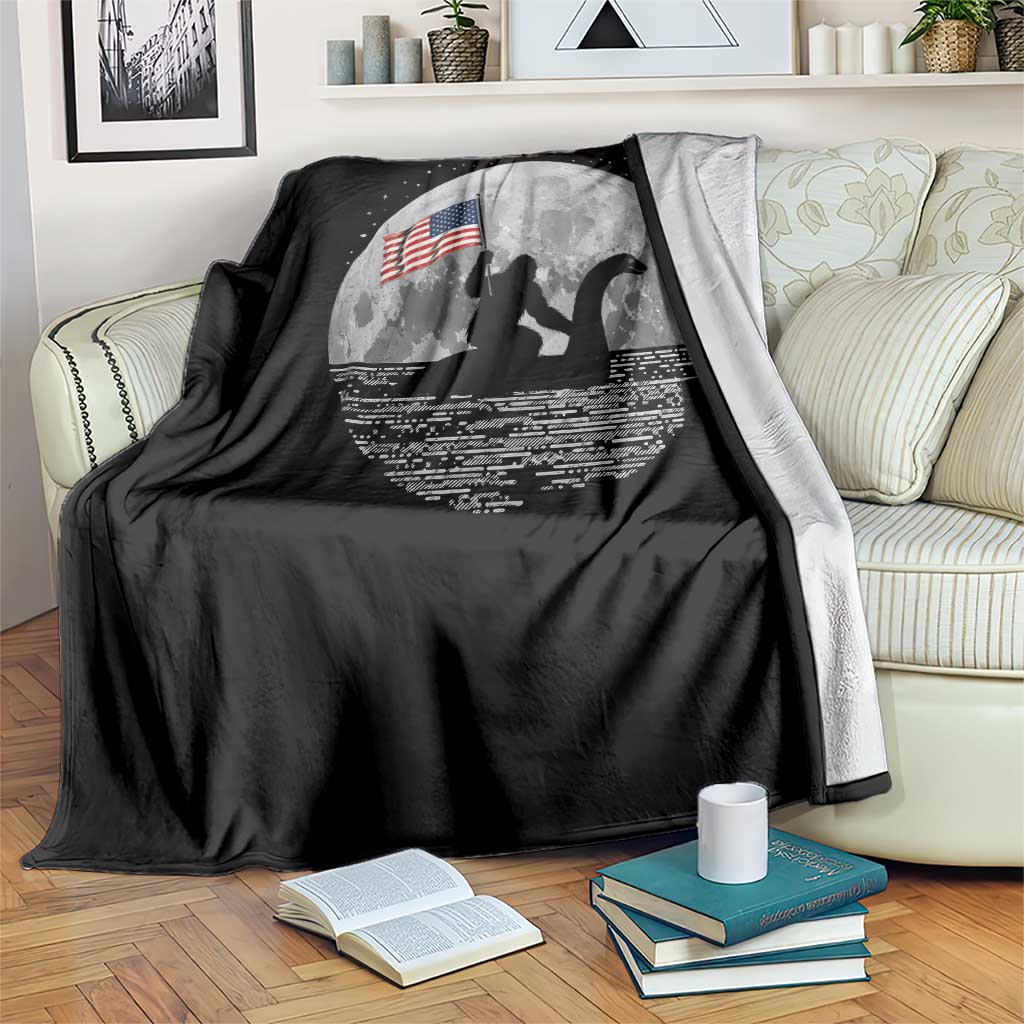 Bigfoot Loch Ness Monster 4th of July Throw Blanket Funny Cryptid Moon Night TS14 Print Your Wear