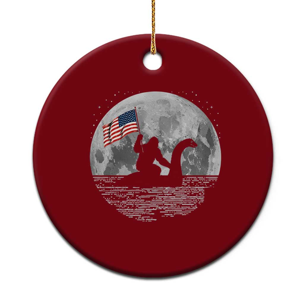 Bigfoot Loch Ness Monster 4th of July Ceramic Ornament Funny Cryptid Moon Night TS14 1pc Red Print Your Wear