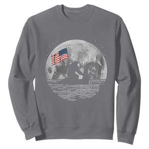 Bigfoot Loch Ness Monster 4th of July Sweatshirt Funny Cryptid Moon Night TS14 Charcoal Print Your Wear