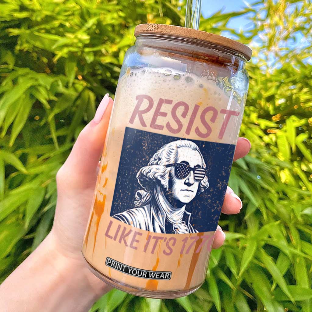Resist Like its 1776 Glass Can America 4th of July 250 Years Freedom TS14 White Print Your Wear