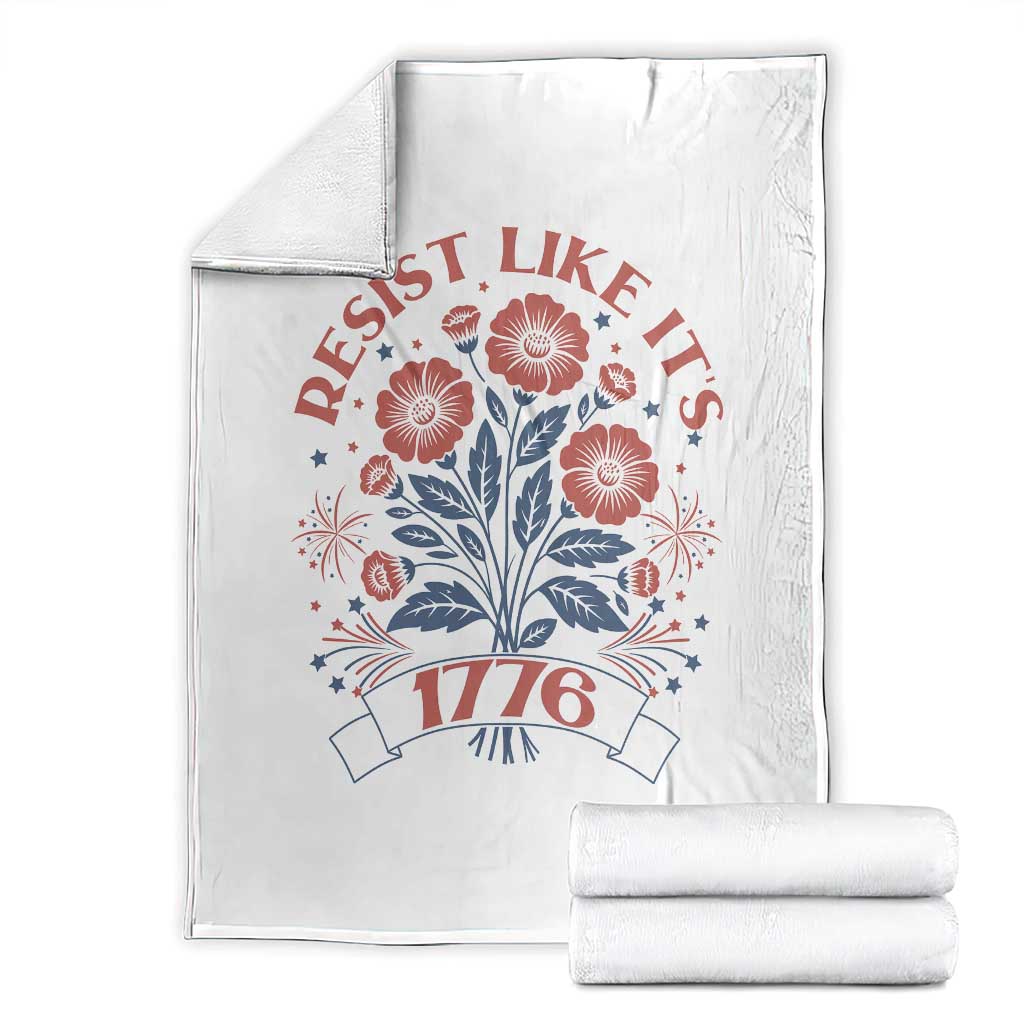 Resist Like its 1776 Throw Blanket Vintage Boho Floral Subtle 250th Anniversary TS14 White Print Your Wear