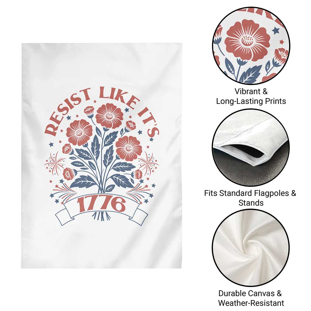 Resist Like its 1776 Garden Flag Vintage Boho Floral Subtle 250th Anniversary TS14 Print Your Wear