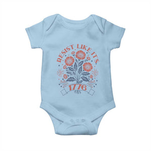 Resist Like its 1776 Baby Onesie Vintage Boho Floral Subtle 250th Anniversary TS14 Light Blue Print Your Wear