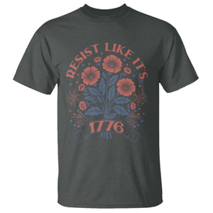 Resist Like its 1776 T Shirt Vintage Boho Floral Subtle 250th Anniversary TS14 Dark Heather Print Your Wear