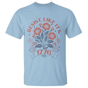 Resist Like its 1776 T Shirt Vintage Boho Floral Subtle 250th Anniversary TS14 Light Blue Print Your Wear