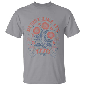 Resist Like its 1776 T Shirt Vintage Boho Floral Subtle 250th Anniversary TS14 Sport Gray Print Your Wear