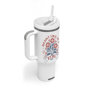 Resist Like its 1776 Tumbler With Handle Vintage Boho Floral Subtle 250th Anniversary TS14 Print Your Wear