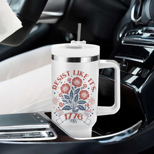 Resist Like its 1776 Tumbler With Handle Vintage Boho Floral Subtle 250th Anniversary TS14 Print Your Wear