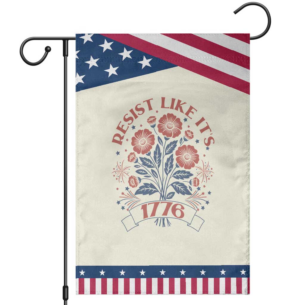 Resist Like its 1776 Patriotic Garden Flag Vintage Boho Floral Subtle 250th Anniversary TS14 Modern Beige Blue Print Your Wear