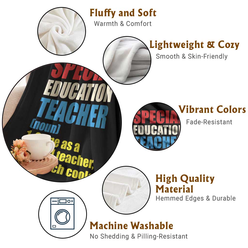 Special Education Teacher Definition Throw Blanket Funny Back to School TS14 Print Your Wear