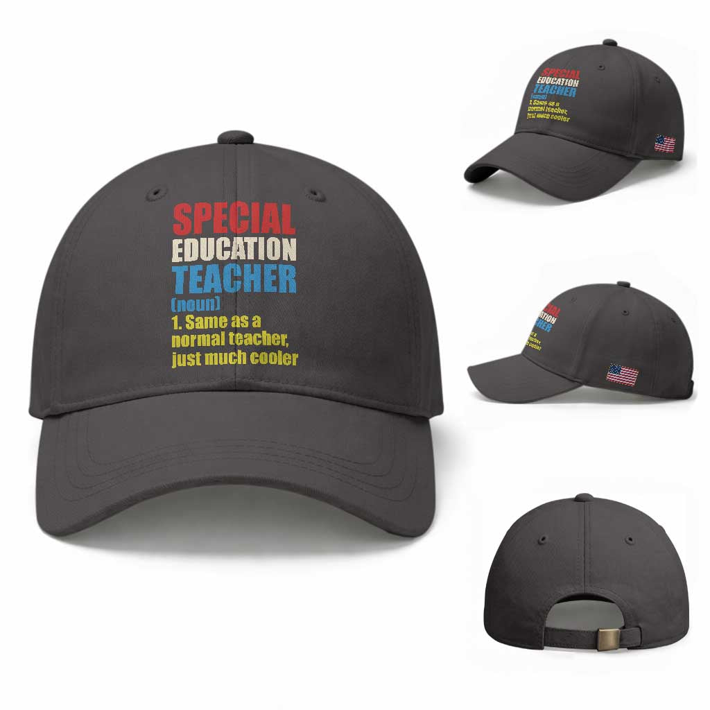Special Education Teacher Definition Baseball Cap Funny Back to School TS14 Baseball Cap Universal Fit Dark Gray Print Your Wear