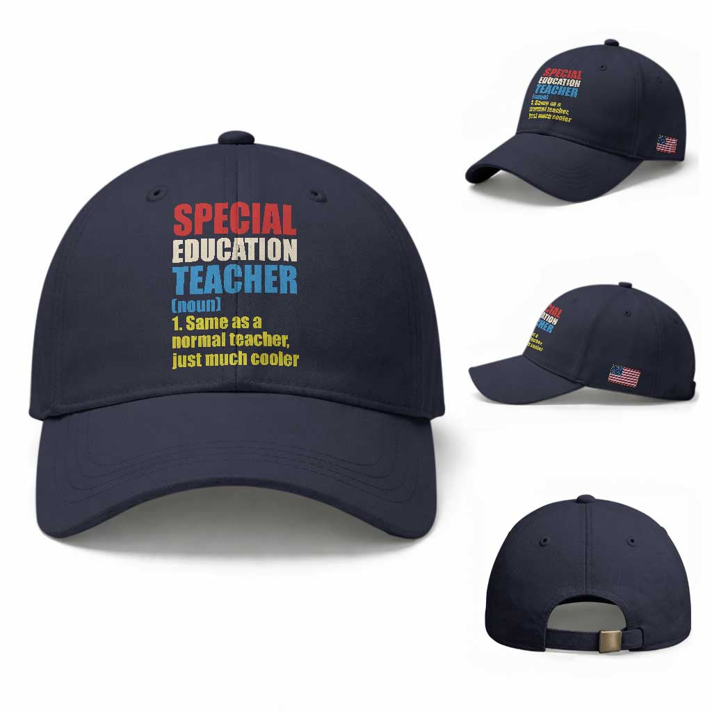 Special Education Teacher Definition Baseball Cap Funny Back to School TS14 Baseball Cap Universal Fit Navy Print Your Wear