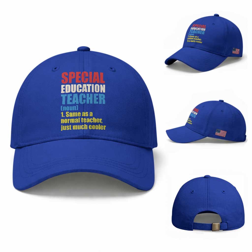 Special Education Teacher Definition Baseball Cap Funny Back to School TS14 Baseball Cap Universal Fit Royal Blue Print Your Wear
