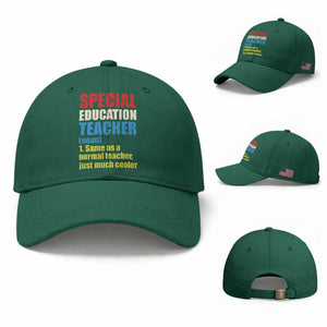 Special Education Teacher Definition Baseball Cap Funny Back to School TS14 Baseball Cap Universal Fit Irish Green Print Your Wear