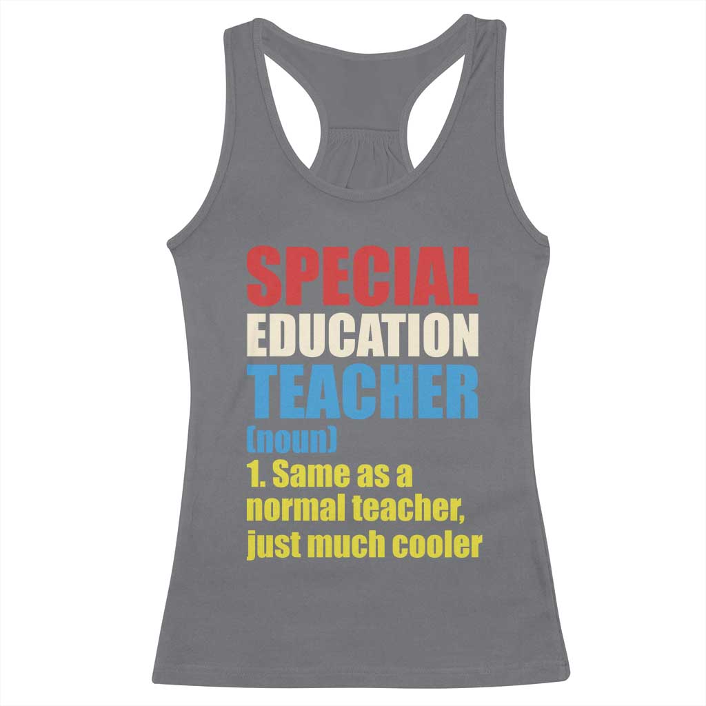 Special Education Teacher Definition Racerback Tank Top Funny Back to School TS14 Charcoal Print Your Wear