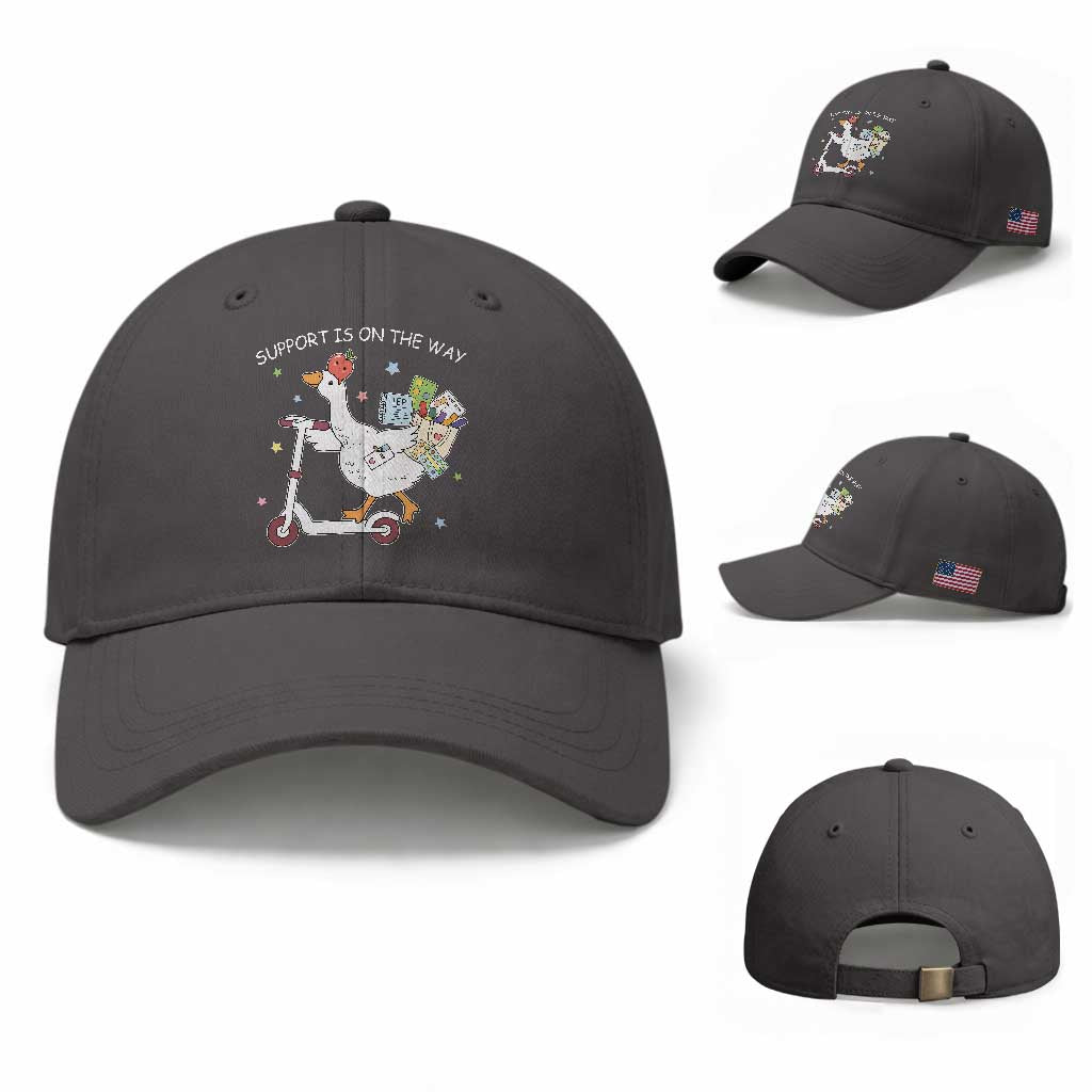 Special Education SPED Teacher Goose Scooter Baseball Cap Support Is On The Way TS14 Baseball Cap Universal Fit Dark Gray Print Your Wear