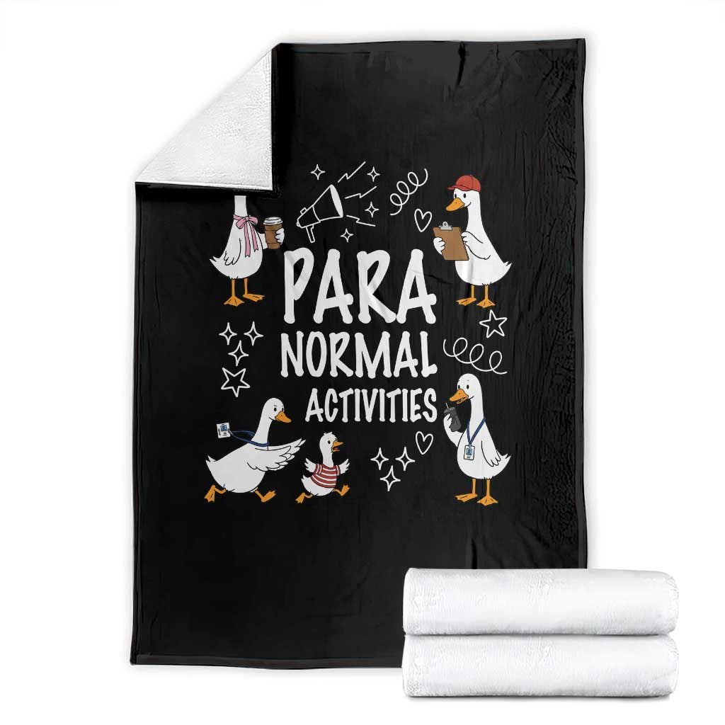 Silly Goose Para Normal Activities Throw Blanket Funny SPED Teachers Aide Para Normal Activities TS14 Black Print Your Wear