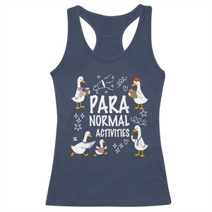 Silly Goose Para Normal Activities Racerback Tank Top Funny SPED Teachers Aide Para Normal Activities TS14 Navy Print Your Wear