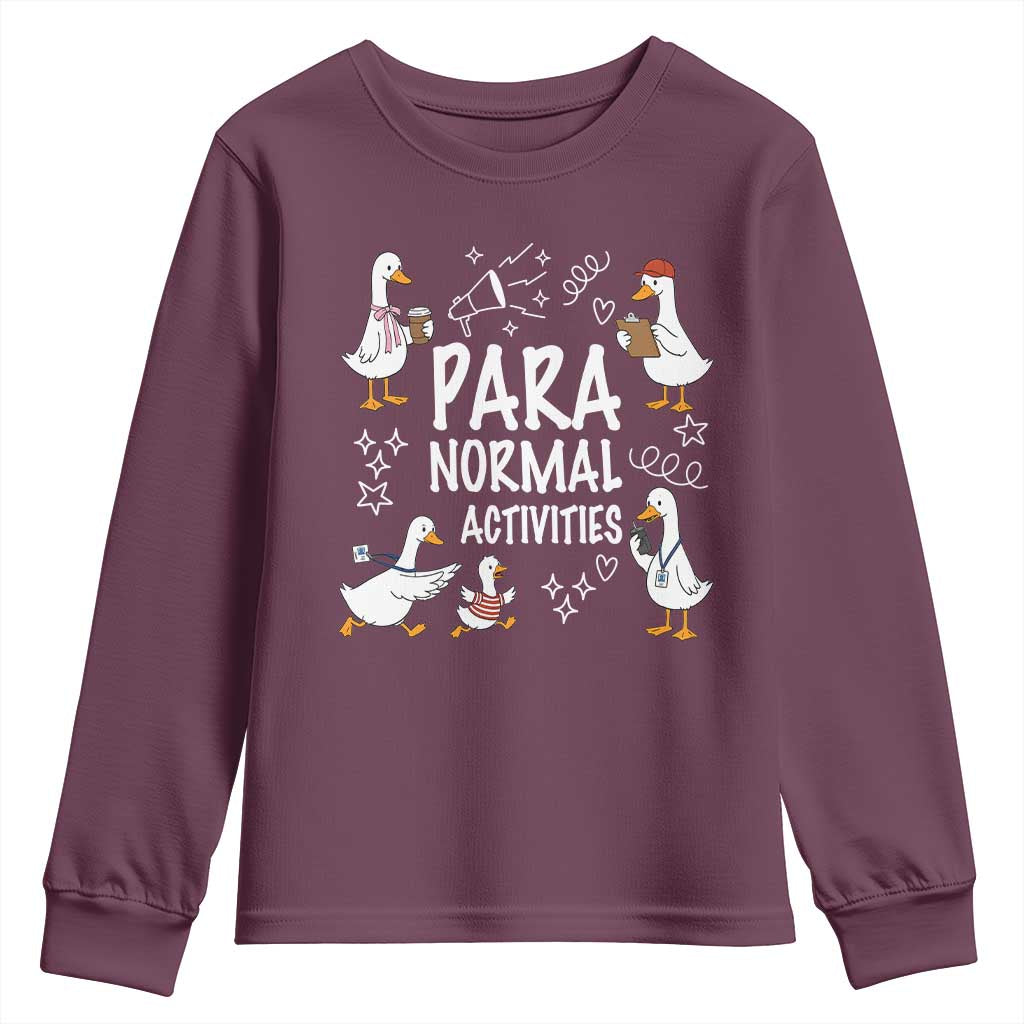 Silly Goose Para Normal Activities Youth Sweatshirt Funny SPED Teachers Aide Para Normal Activities TS14 Maroon Print Your Wear