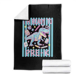 Funny Dinosaur First Day of School Pre-k Kindergarten Throw Blanket I'm Ready To Pre K TS14 Black Print Your Wear