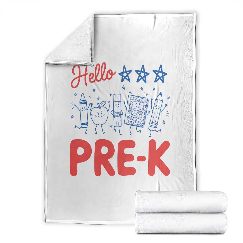 First Day of Pre-K Boys Girls Toddler Preschool Patriotic US Throw Blanket TS14 White Print Your Wear