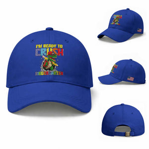 I'm Ready to Crush Pre-K Back to School T-Rex Dinosaur Baseball Cap TS14 Baseball Cap Universal Fit Royal Blue Print Your Wear