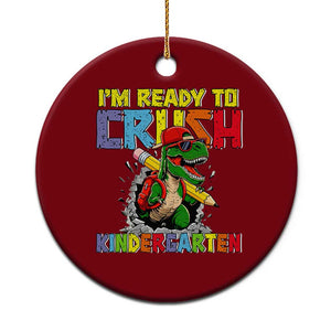 I'm Ready to Crush Pre-K Back to School T-Rex Dinosaur Ceramic Ornament TS14 1pc Red Print Your Wear