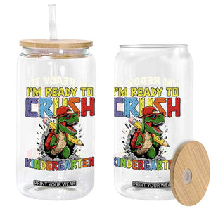 I'm Ready to Crush Pre-K Back to School T-Rex Dinosaur Glass Can TS14 Print Your Wear