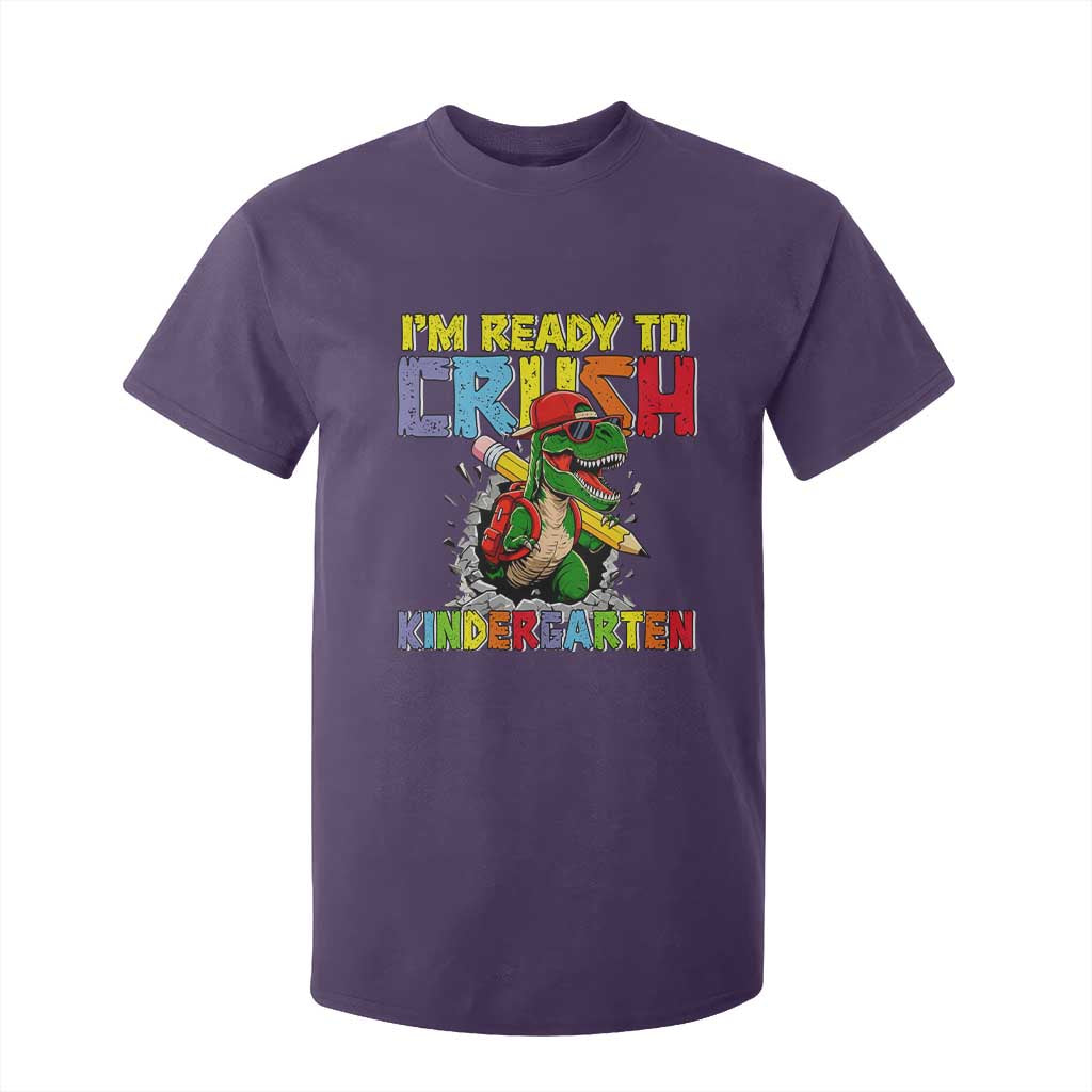 I'm Ready to Crush Pre-K Back to School T-Rex Dinosaur T Shirt For Kid TS14 Purple Print Your Wear