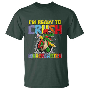 I'm Ready to Crush Pre-K Back to School T-Rex Dinosaur T Shirt TS14 Dark Forest Green Print Your Wear