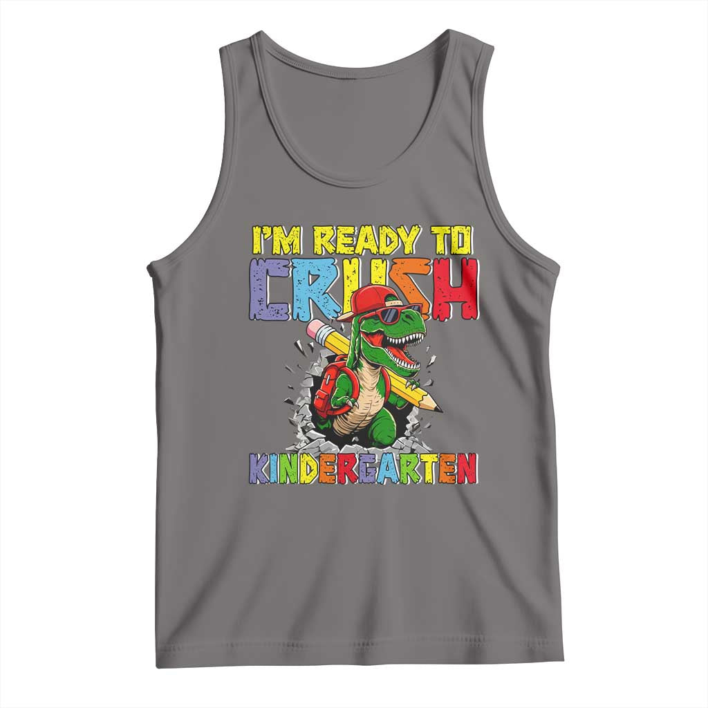 I'm Ready to Crush Pre-K Back to School T-Rex Dinosaur Tank Top TS14 Deep Heather Print Your Wear