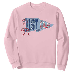 1st Grade Teacher Pennant US Flag Back to School Sweatshirt TS14 Light Pink Print Your Wear