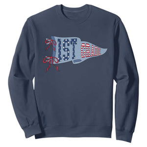 1st Grade Teacher Pennant US Flag Back to School Sweatshirt TS14 Navy Print Your Wear