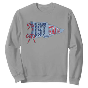 1st Grade Teacher Pennant US Flag Back to School Sweatshirt TS14 Sport Gray Print Your Wear