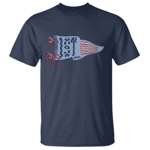 1st Grade Teacher Pennant US Flag Back to School T Shirt TS14 Navy Print Your Wear