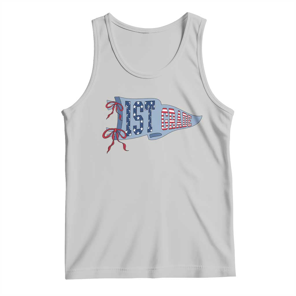 1st Grade Teacher Pennant US Flag Back to School Tank Top TS14 Ash Print Your Wear