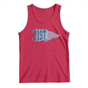 1st Grade Teacher Pennant US Flag Back to School Tank Top TS14 Red Print Your Wear