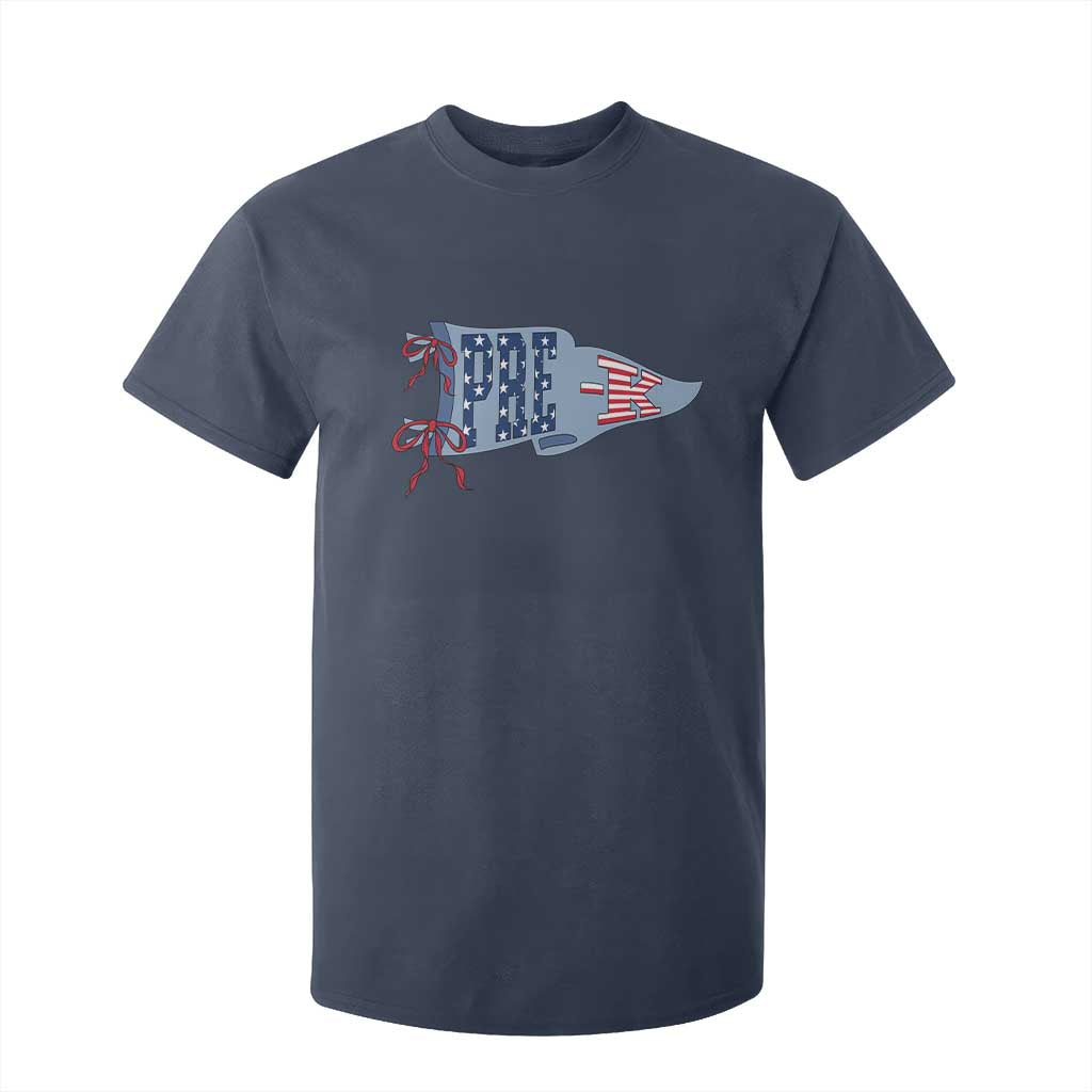 Pre-K Teacher Pennant US Flag Back to School T Shirt For Kid TS14 Navy Print Your Wear