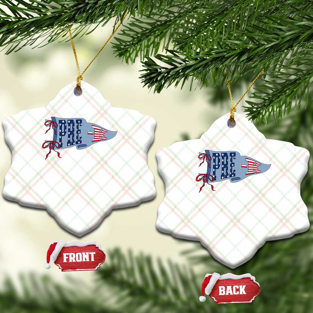 Pre-K Teacher Pennant US Flag Back to School Ceramic Ornament TS14 Print Your Wear