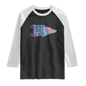 Pre-K Teacher Pennant US Flag Back to School Raglan Shirt TS14 Black White Print Your Wear