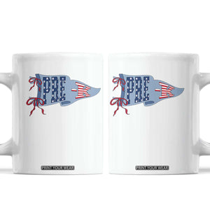 Pre-K Teacher Pennant US Flag Back to School Coffee Mug TS14 White Print Your Wear