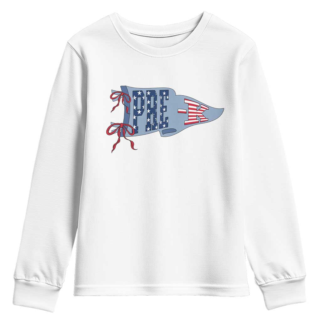 Pre-K Teacher Pennant US Flag Back to School Youth Sweatshirt TS14 White Print Your Wear