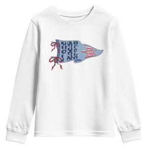Pre-K Teacher Pennant US Flag Back to School Youth Sweatshirt TS14 White Print Your Wear