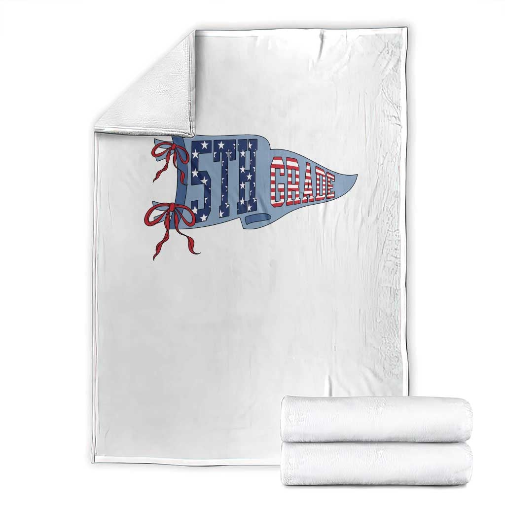 5th Grade Teacher Pennant US Flag Back to School Throw Blanket TS14 White Print Your Wear