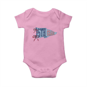 5th Grade Teacher Pennant US Flag Back to School Baby Onesie TS14 Light Pink Print Your Wear