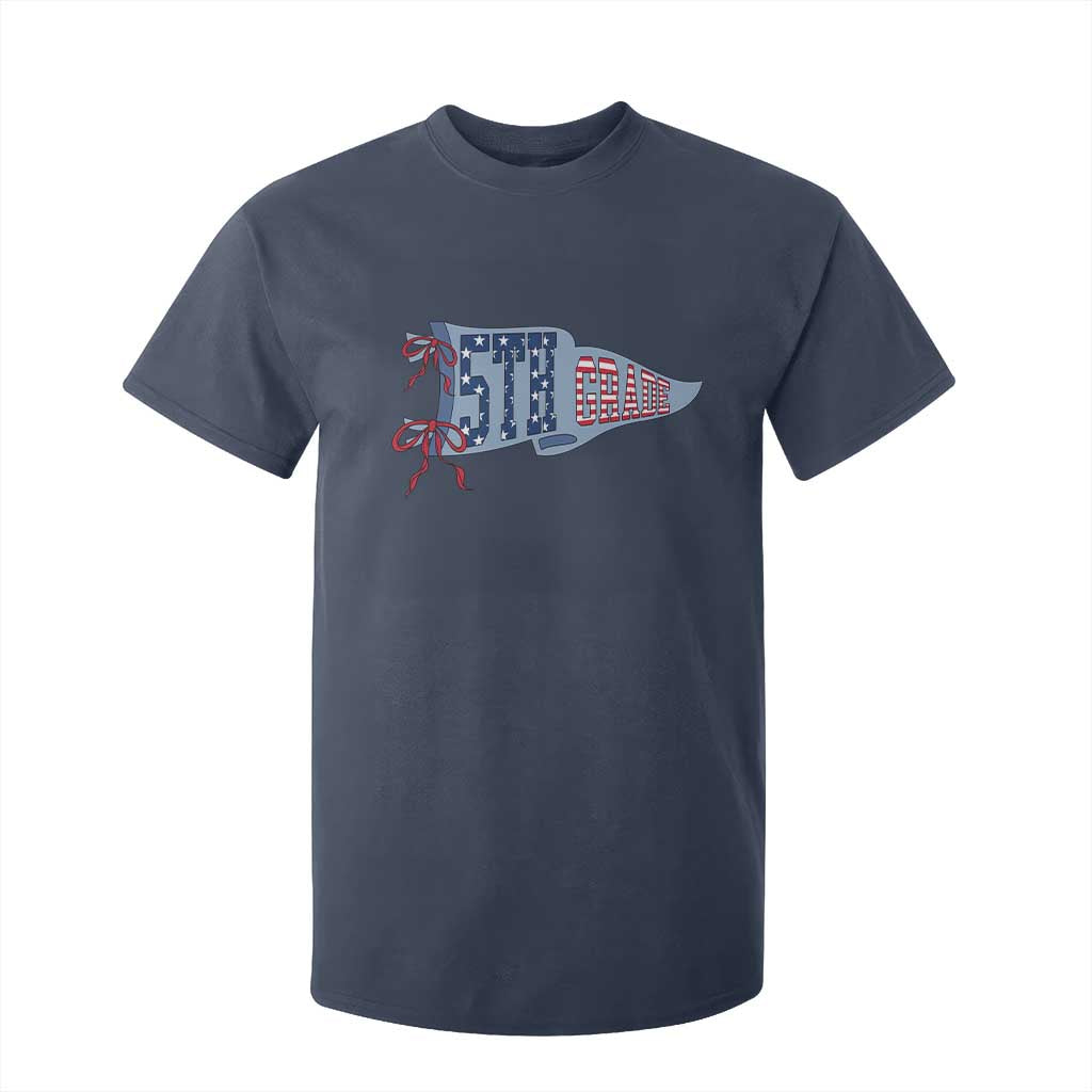 5th Grade Teacher Pennant US Flag Back to School T Shirt For Kid TS14 Navy Print Your Wear
