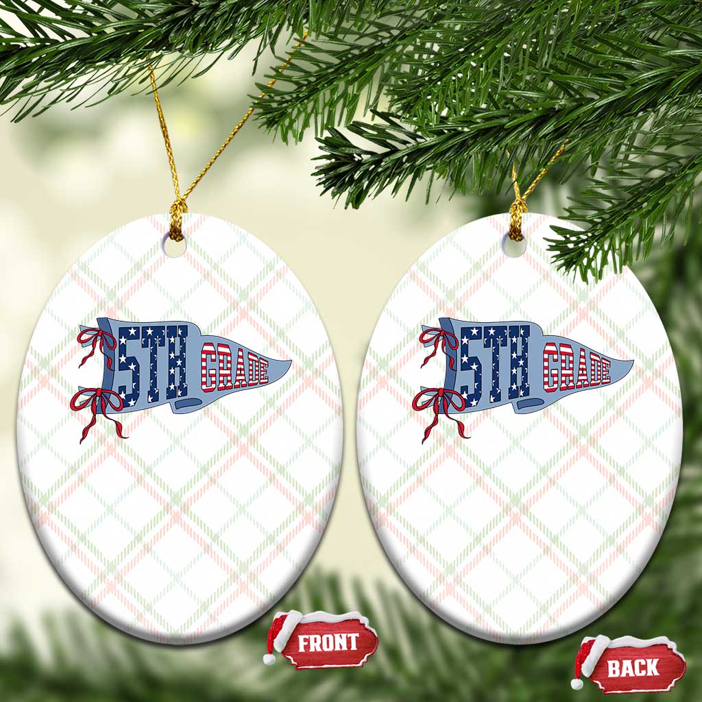 5th Grade Teacher Pennant US Flag Back to School Ceramic Ornament TS14 Print Your Wear