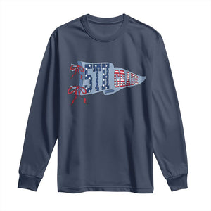 5th Grade Teacher Pennant US Flag Back to School Long Sleeve Shirt TS14 Navy Print Your Wear