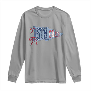5th Grade Teacher Pennant US Flag Back to School Long Sleeve Shirt TS14 Sport Gray Print Your Wear