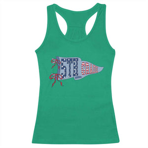 5th Grade Teacher Pennant US Flag Back to School Racerback Tank Top TS14 Irish Green Print Your Wear